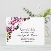 Rustic Pink Floral Wedding Save the Date (Staand voorkant)