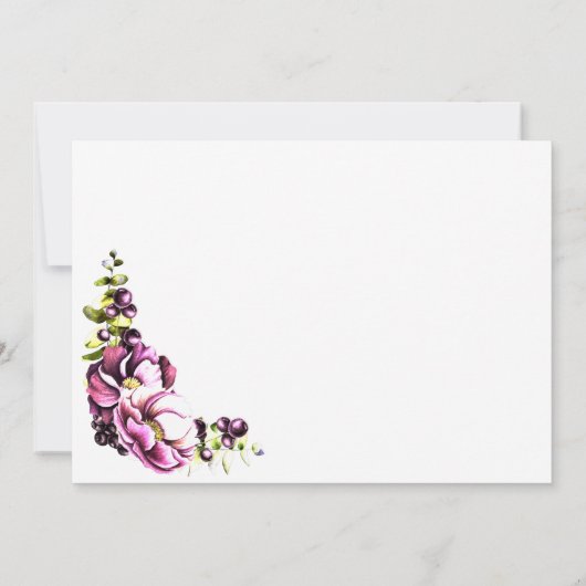 Rustic Pink Floral Wedding Save the Date (Achterkant)