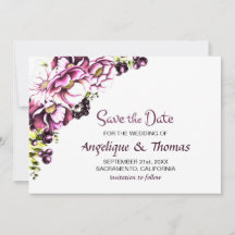 Rustic Pink Floral Wedding Save the Date