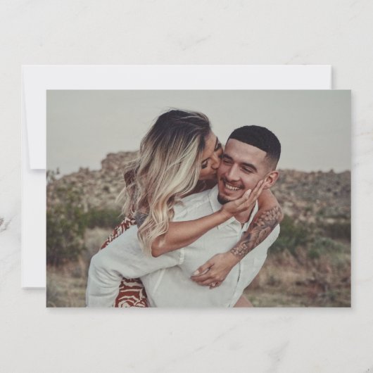 Rustic Pink Floral Wedding Save The Date (Achterkant)