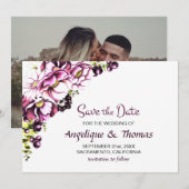 Rustic Pink Floral Wedding Save The Date (Voorkant / Achterkant)