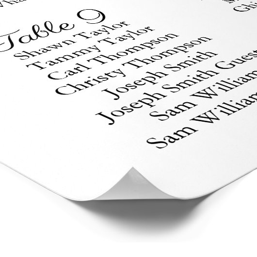 Rustic Pink Floral Wedding Seating Chart Poster (Hoek)