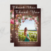 Rustic Pink Floral Wedding Vrijgezellenfeest | Bedankkaart (Voorkant / Achterkant)