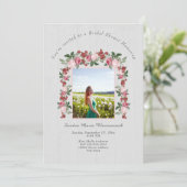 Rustic Pink Floral White Wood Vrijgezellenfeest In Kaart (Staand voorkant)