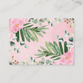 Rustic Pink Floral Woodland Diaper Raffle Informatiekaartje (Achterkant)