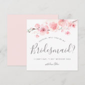 Rustic Pink Floral zal je mijn Bridesmaid zijn Kaart (Voorkant / Achterkant)