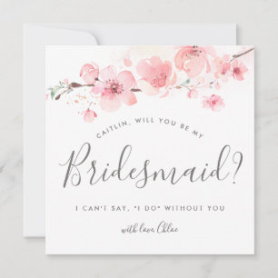 Rustic Pink Floral zal je mijn Bridesmaid zijn Kaart