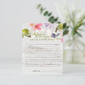 Rustic Pink Florals on White Wood Advice Kaart (Staand voorkant)