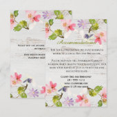 Rustic Pink Florals op witte houtaccommodatie Informatiekaartje (Voorkant / Achterkant)
