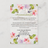 Rustic Pink Florals op witte houtaccommodatie Informatiekaartje (Voorkant)
