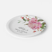 Rustic Pink Flower Greenergy Vrijgezellenfeest Papieren Bordje (Gekanteld)