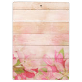 Rustic Pink Flowers op hout Klembord (Achterkant)