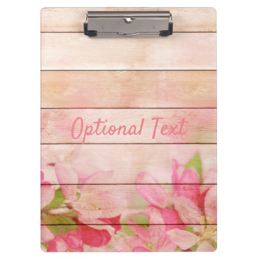 Rustic Pink Flowers op hout Klembord (Voorkant)