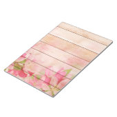 Rustic Pink Flowers op hout Notitieblok (Schuin)