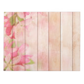 Rustic Pink Flowers op hout Notitieblok (Voorkant)