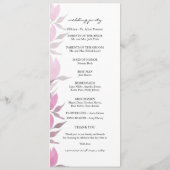 Rustic Pink Flowers Waterverf Handbeschilderd Programmakaart (Achterkant)