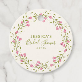 Rustic Pink Garden Flowers Custom Vrijgezellenfees Bedankjes Labels