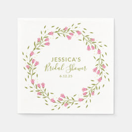 Rustic Pink Garden Flowers Custom Vrijgezellenfees Servet