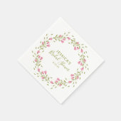 Rustic Pink Garden Flowers Custom Vrijgezellenfees Servet (Hoek)