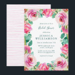 Rustic Pink Garden Rozen Floral Vrijgezellenfeest Kaart<br><div class="desc">Stijlvolle Roze Rozen van de Roze Garden - Bridal - showuitnodiging</div>