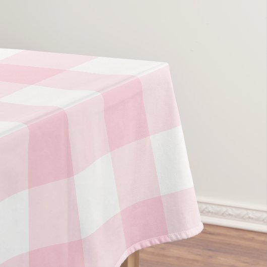 Rustic Pink Gingham Check Pset Pattern Tafelkleed (Voorbeeld)