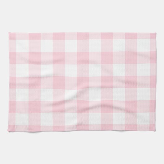 Rustic Pink Gingham Check Pset Pattern Theedoek (Horizontaal)
