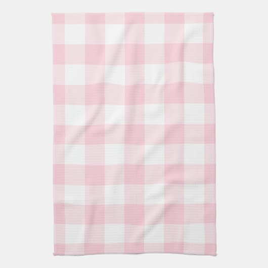 Rustic Pink Gingham Check Pset Pattern Theedoek (Verticaal)