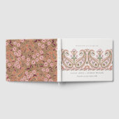 Rustic Pink Green Floral Paisley Motif Wedding Gastenboek (Volledig)