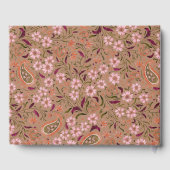 Rustic Pink Green Floral Paisley Motif Wedding Gastenboek (Achterkant)