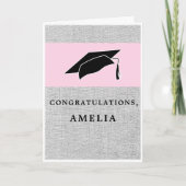 Rustic Pink Grey Gefeliciteerd Afstuderen Kaart (Voorkant)