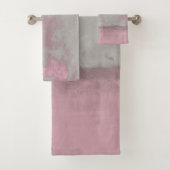 Rustic Pink Grey Mallow Abstract Art Nr42 Bad Handdoek (Insitu)