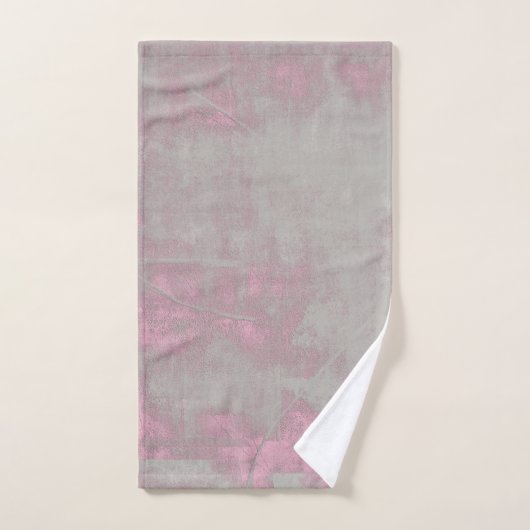 Rustic Pink Grey Mallow Abstract Art Nr42 Bad Handdoek (Handdoek)