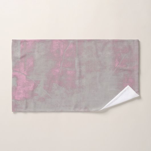 Rustic Pink Grey Mallow Abstract Art Nr42 Bad Handdoek (Handdoek)