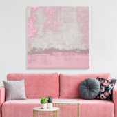 Rustic Pink Grey Mallow Abstract Art Nr42 Canvas Afdruk (Insitu (Woonkamer))
