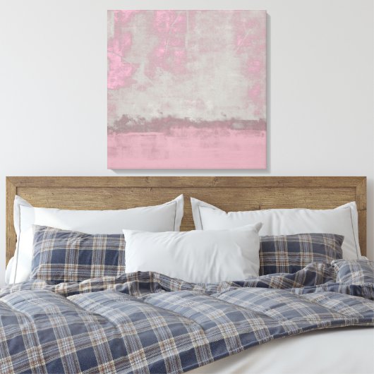 Rustic Pink Grey Mallow Abstract Art Nr42 Canvas Afdruk (Insitu (Slaapkamer))