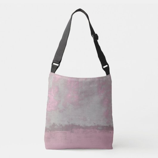 Rustic Pink Grey Mallow Abstract Art Nr42 Crossbody Tas (Voorkant)