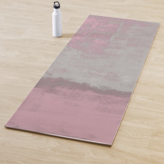Rustic Pink Grey Mallow Abstract Art Nr42 Yogamat (In situ)