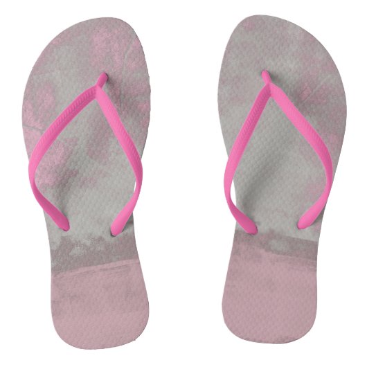 Rustic Pink Grey Mallow Abstract Trendy Art Nr42 Teenslippers (Voetbed)