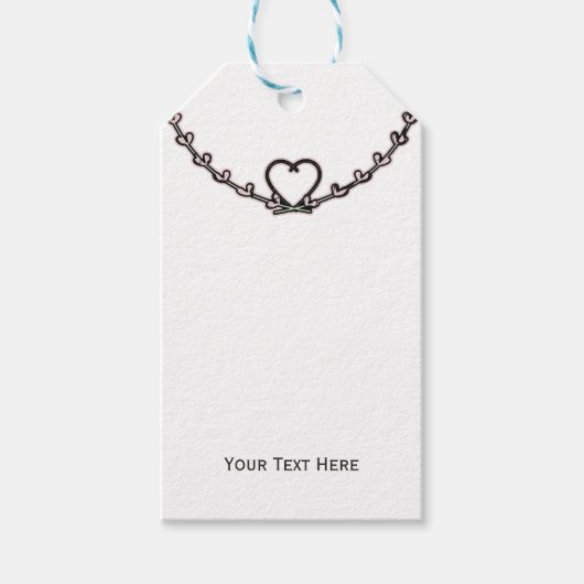 Rustic Pink Heart Vine Vrijgezellenfeest Party Fav Cadeaulabel (Voorkant)