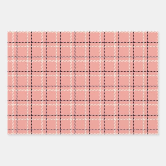 Rustic Pink Holiday Pset en Tweed Inpakpapier Vel (Voorkant)