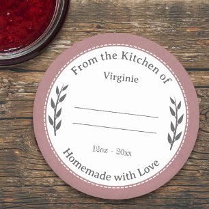Rustic Pink Homemade with Love Label Sticker