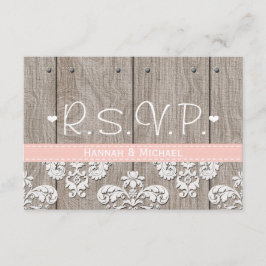 Rustic Pink Hydrangea Wedding RSVP-reactiekaart RSVP Kaartje