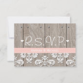 Rustic Pink Hydrangea Wedding RSVP-reactiekaart RSVP Kaartje (Voorkant)