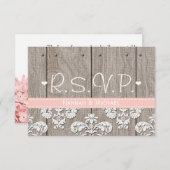Rustic Pink Hydrangea Wedding RSVP-reactiekaart RSVP Kaartje (Voorkant / Achterkant)