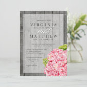 RUSTIC PINK HYDRANGEAS WEDDING INVITATION KAART (Staand voorkant)