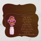 Rustic Pink Mason Jar Bridal Shower Kaart (Voorkant / Achterkant)