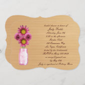 Rustic Pink Mason Jar Bridal Shower Kaart (Voorkant / Achterkant)