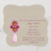 Rustic Pink Mason Jar Engagement Party nodigt uit Kaart (Voorkant / Achterkant)