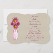 Rustic Pink Mason Jars Bachelorette Party nodigt u Kaart (Voorkant)