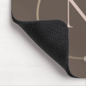 Rustic Pink Monogram Floral Gold Muismat (Hoek)